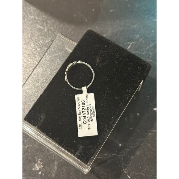 NWT Adorable Teddy Bear Stainless Steel Stackable Band with Swirl Accent Size 10 - Picture 5 of 5